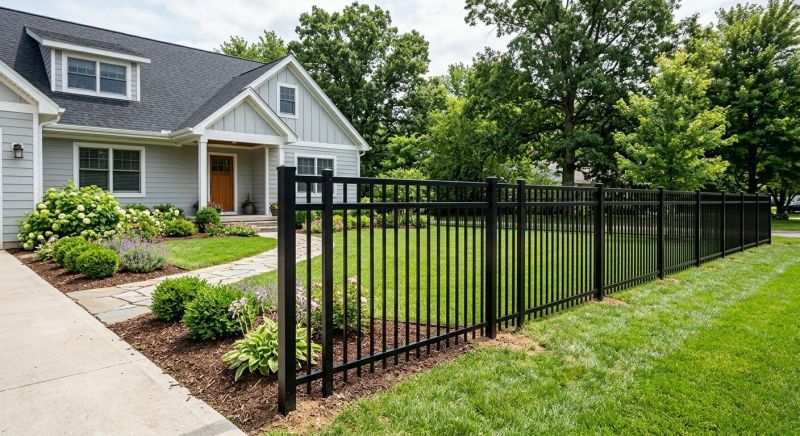Black Metal Fence Installation in Des Moines, IA